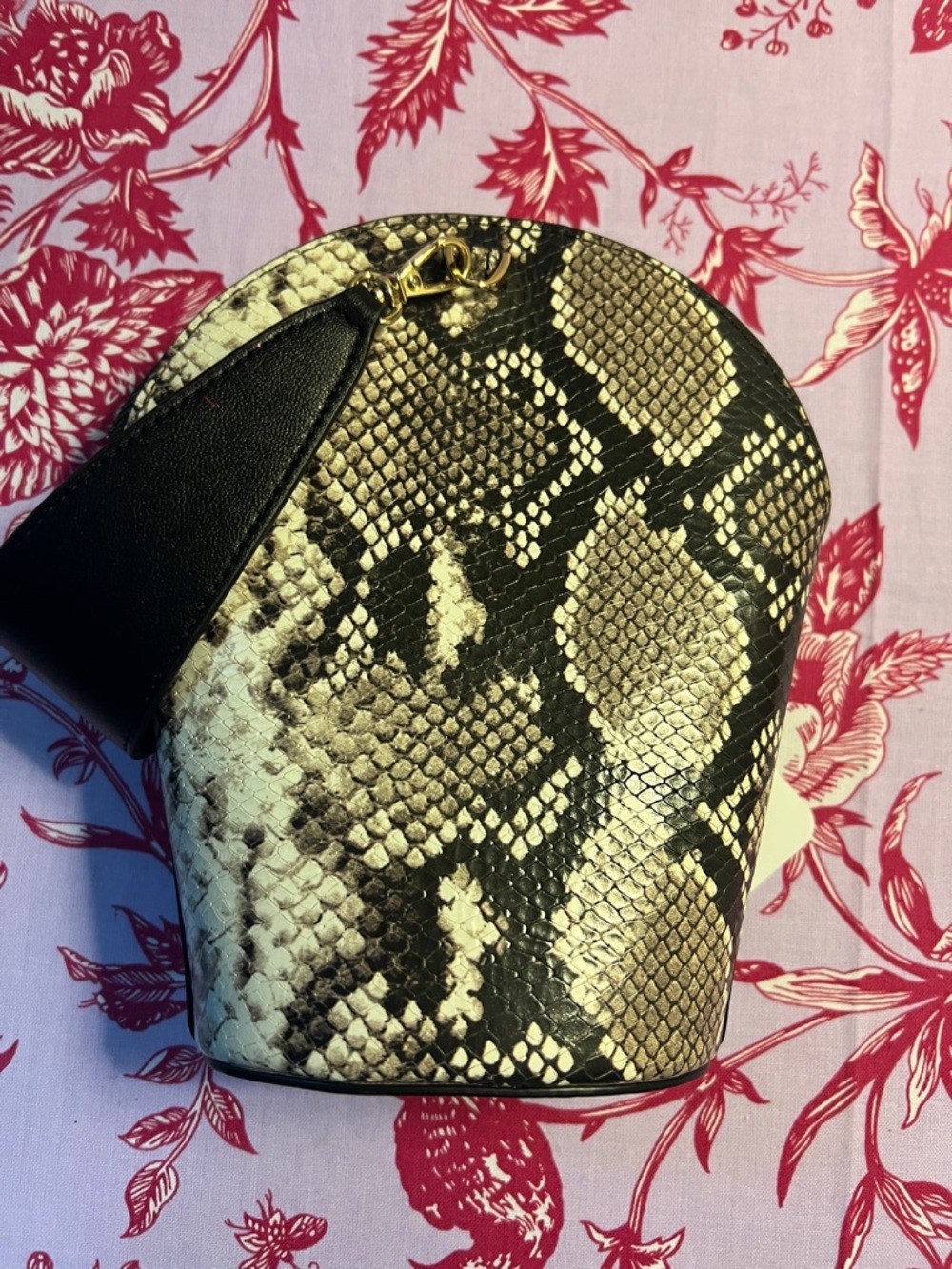 CAbi Black & Gray Snake-Print Dome Handbag - Picture 3 of 3